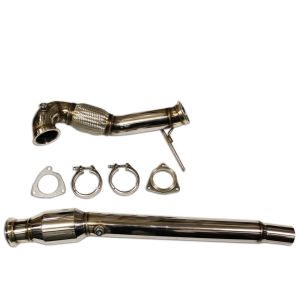 Downpipe for Audi S3 8L 209PS TT 225PS ø 76mm stainless steel with 200-cell sports catalytic converter (ø 120mm)